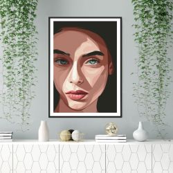 Mock up poster frame in home interior background, Scandinavian style, 3D render
